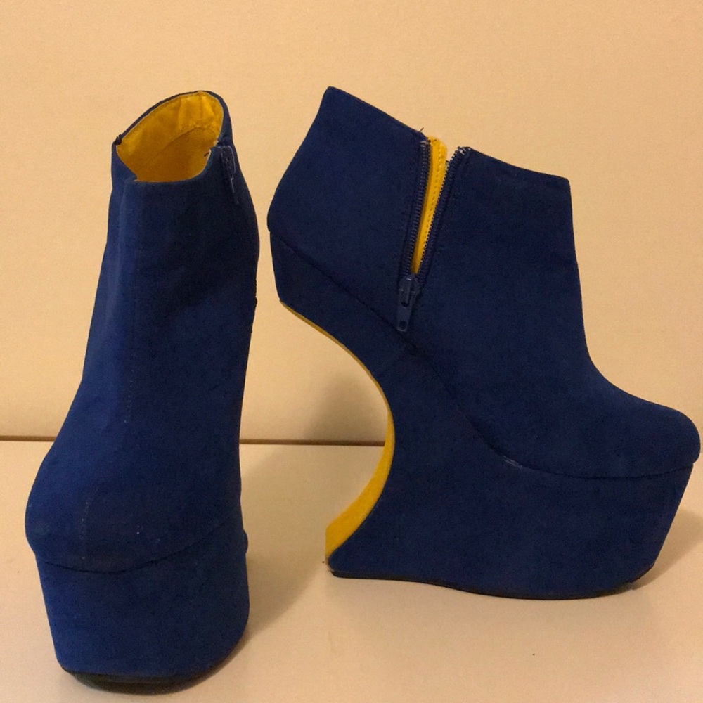Blue & Yellow Moon Heels